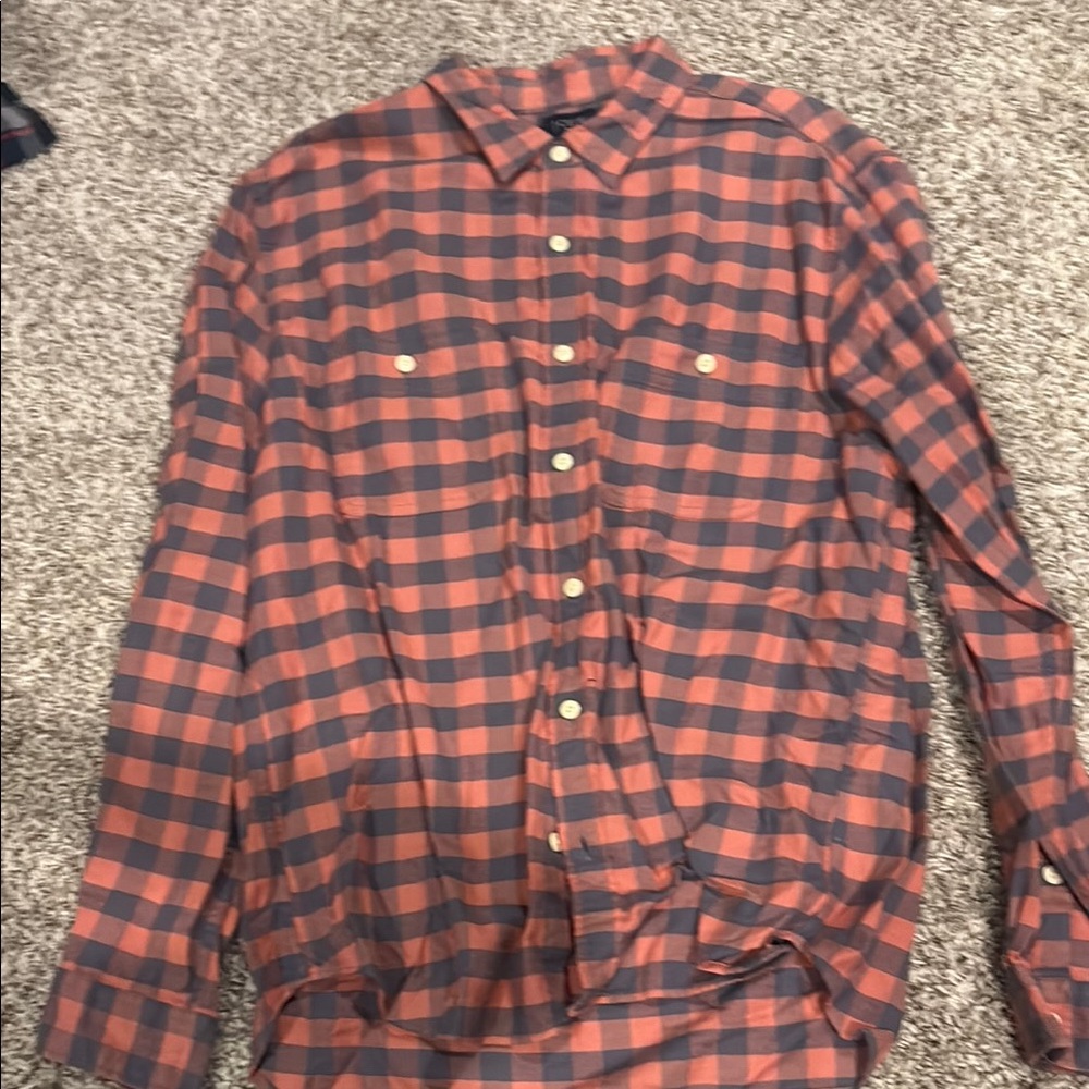 Men's J Crew Peach and Grey Flannel
